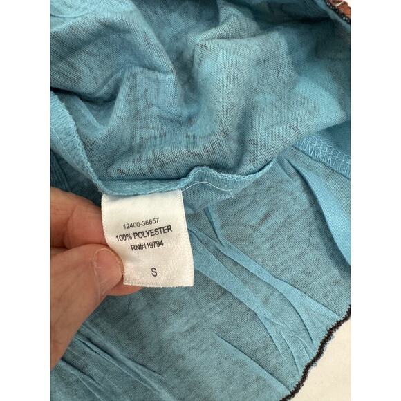 Boho Y2K Mandala Print Asymmetrical Hem Unity Tunic Top Festival Hippie Small - Picture 7 of 7